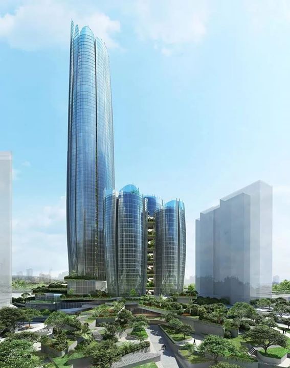 Thiết kế chính thức của khách sạn Hyatt Saigon, tháp 69 tầng nằm trong tổ hợp Eco-green SG, quận 7. Dự kiến khởi công quý 2 năm nay.